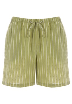 Womens Green Stripe Dobby Shorts £15