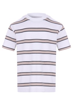 Younger Boys Mocha Stripe Cotton T-Shirt £4