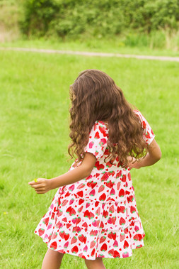 Younger Girls Red Strawberry Tiered Dress £9 2