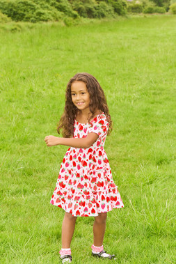 Younger Girls Red Strawberry Tiered Dress £9 4