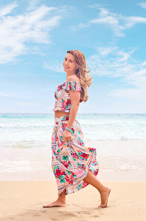 Floral printed maxi skirt