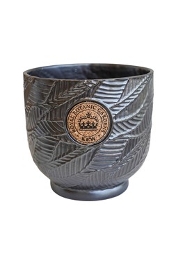 KEW LEAF EMBOSED CHARCOAL CORK PLANTER H18CM D18CM &pound;29.99 (Available in other sizes)