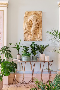KEW STONEWARE SAGO PALM PLANTERS IN IVORY & OLIVE &pound;17.99- &pound;29.99,