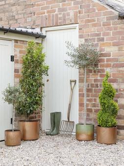 OUTDOOR HAZELTON COPPER PLANTER, SET OF 3 &pound;104.97. & OUTDOOR HAZELTON FOREST COPPER PLANTER H27CM D31CM &pound;34.99