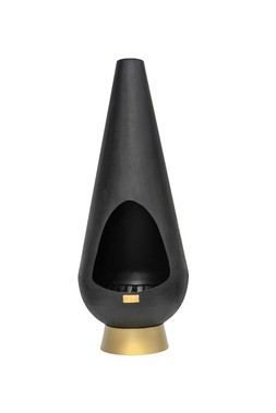 OUTDOOR LEO FIREPLACE IN MATT BLACK ANTIQUE GOLD H120CM W46CM &pound;399.99