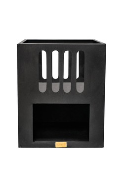 OUTDOOR LIBRA CONTEMPORARY FIRE PIT IN MATT BLACK H55CM W45CM &pound;229.99