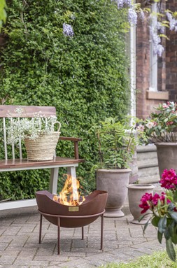 OUTDOOR MEMPHIS FIRE PIT IN RUST H35CM D46CM &pound;199.99