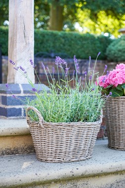 POLYRATTAN LINED BASKET NATURAL H24CM D33CM &pound;29.99