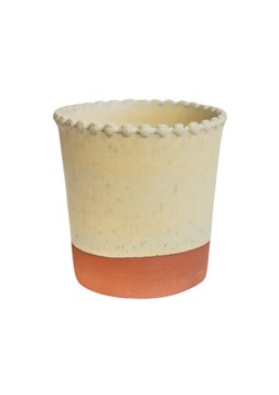 ADELINE BEADED EDGEPASTEL YELLOW PLANTER H13.5CM D14CM £15.99