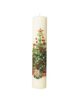Advent Christmas Tree Pillar Candle, Ivory &pound;12.99