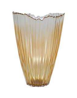Amber Rippled Glass Vase &pound;22.99