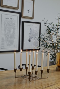 Antique Bronze Circular 8 Pc Candle Holder &pound;39.99