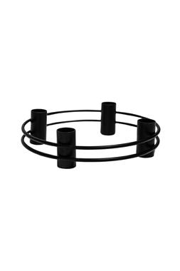 Avery Black Double Ring Candle Holder &pound;19.99