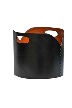BLACK FAUX LEATHER LOG BUCKET £89.99