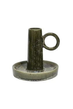 BOWEN DINNER CANDLE HOLDER WITH HANDLE MOSS £14.99