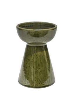 BOWEN PILLAR CANDLE HOLDER MOSS H14CM D9CM £12.99