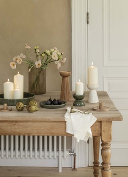 Bowen Pillar Candle Holder Moss H9cm D9cm &pound;7.99 1