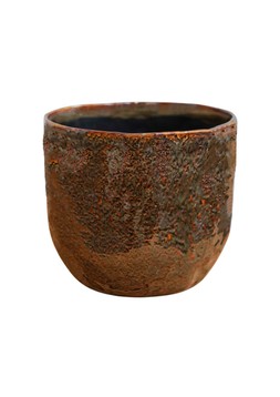 BROOKE RUSTIC GLAZED PLANTER CHOCOLATE H14.5CM D16.5CM £14.99