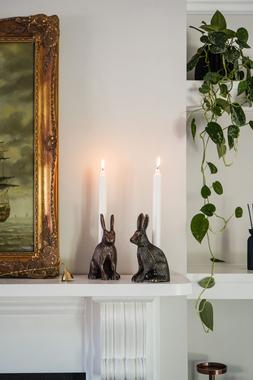 Cast Aluminium Hare Candle Holder Antique Brass £34.99