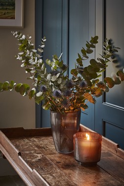 Charcoal Ribbed Tall Vase H24.5cm W18cm &pound;24.99