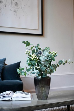 Charcoal Ribbed Tall Vase H24.5cm W18cm &pound;24.99