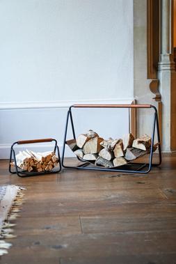 Contemporary Black With Kindling Holder Hanging Leather &pound;49.99