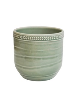 DELPHINE GARLAND RIM SAGE PLANTER H12CM D13CM £12.99