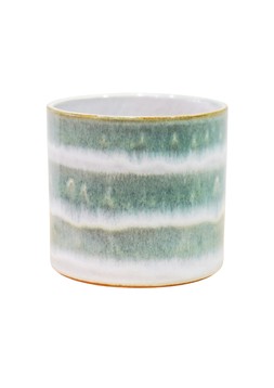 DORA GREEN REACTIVE STRIPE PLANTER H13.5CM D14.5CM