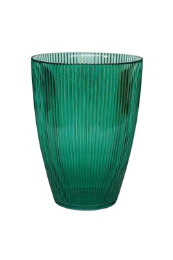 EMERALD RIBBED TALL VASE H24.5CM W18CM £24.99
