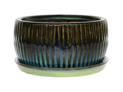 Emerald Round Reactive Glaze Bonsai Planter H10.5cm D20.5cm &pound;19.99, H12cm D24.5cm &pound;29.99