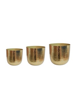 FELIX HAMMERED METAL GOLD PLANTER SET OF 3 £64.97
