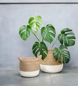 GEILO JUTE WHITE LINED BASKET H20CM D23CM &pound;14.99