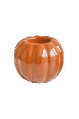 Glazed Pumpkin Tealight Holder Orange H8cm W10cm &pound;6.99