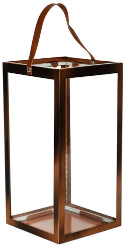 HAMPTON TALL LANTERN IN COPPER H40CM W18CM &pound;59.99
