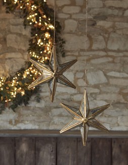 Hanging Antique Brass Mercury Glass Star &pound;37.99