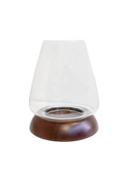 HARVEY WALNUT TAPERED DOME LANTERN H25.5CM D20CM £44.99