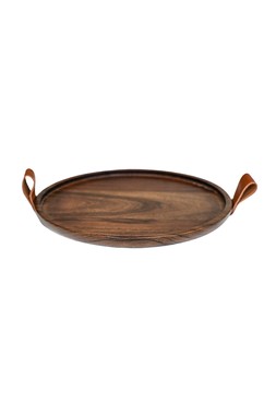 HARVEY WALNUT WOODEN CANDLE PLATE £34.99