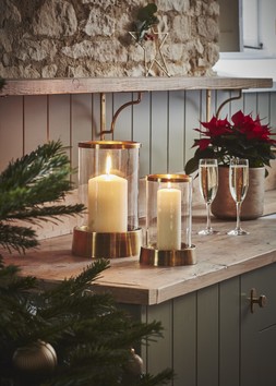 Christmas at Ivyline 2025 - HAMPTON HURRICANE LANTERN IN ANTIQUE BRASS H40CM W24CM