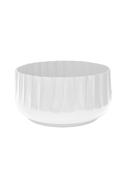 HUDSON WHITE CORRUGATED BOWL PLANTER H15CM D30CM &pound;34.99 (HWCBP30)