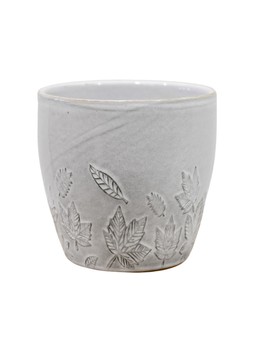 HEMLOCK WHITE AUTUMN LEAVES PLANTER H17CM D18CM
