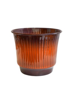 JASPER METAL RIBBED TAPERED BURNT ORANGE PLANTER £10.99 -£39.99
