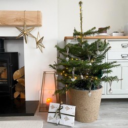 Jute Galvanised Steel Christmas Tree Bucket H27cm W27cm &pound;39.99, Jute Galvanised Steel Christmas Tree Bucket H32cm W32cm