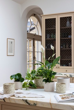 LAZZARO TAUPE GARLAND PLANTER £12.99-£15.99 & LAZZARO SAGE FOLIAGE PLANTER £12.99. - £15.99