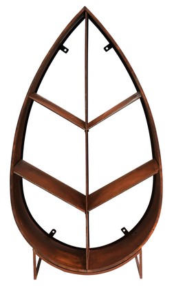 LEAF ON STAND SCULPTURAL LOG STORAGE NATURAL RUST H124CM W70CM &pound;499.99