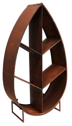 LEAF ON STAND SCULPTURAL LOG STORAGE NATURAL RUST H124CM W70CM &pound;449.99