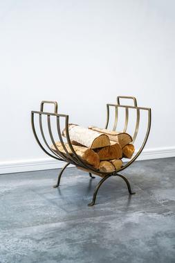 Linear Log Basket Brass &pound;124.99