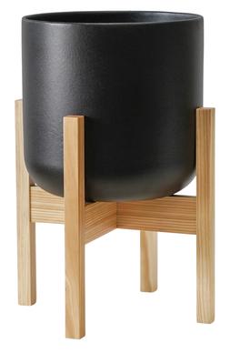 LISBON POT AND STAND ANTHRACITE D20.5CM &pound;39.99