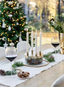 Metal Candle Holder With Glass Bowl Silver H9cm D20cm &pound;39.99