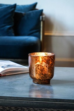 Metallic Copper Glass Holder H15Cm W13.3Cm &pound;19.99
