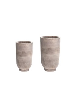 OUTDOOR CARTMEL MOCHA TERRACOTTA VASE PLANTER SET OF 2 &pound;139.98 (OCMTVPSET2)